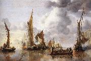 CAPELLE, Jan van de The State Barge Saluted by the Home Fleet df oil